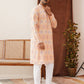 Embroidered Staight Kurta Pajama Set For Men ( JOKP P 5130Peach )