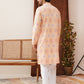 Embroidered Staight Kurta Pajama Set For Men ( JOKP P 5130Peach )