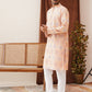 Embroidered Staight Kurta Pajama Set For Men ( JOKP P 5130Peach )