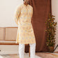 Embroidered Staight Kurta Pajama Set For Men ( JOKP P 5130Yellow )
