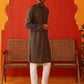 Embroidered Chikankari and Sequence Kurta Set For Men ( JOKP P 5131Dark-Grey )