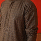 Embroidered Chikankari and Sequence Kurta Set For Men ( JOKP P 5131Dark-Grey )