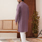 Embroidered Chikankari and Sequence Kurta Set For Men ( JOKP P 5131Purple )