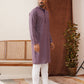 Embroidered Chikankari and Sequence Kurta Set For Men ( JOKP P 5131Purple )