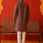 Embroidered Chikankari and Sequence Kurta Set For Men ( JOKP P 5131Rust )
