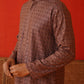 Embroidered Chikankari and Sequence Kurta Set For Men ( JOKP P 5131Rust )