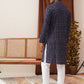 Embroidered Viscose Kurta Set For Men ( JOKP P 5133Navy )