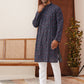 Embroidered Viscose Kurta Set For Men ( JOKP P 5133Navy )