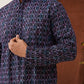 Embroidered Viscose Kurta Set For Men ( JOKP P 5133Navy )