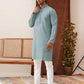 Embroidered Staight Kurta Set For Men ( JOKP P 5135Blue )