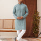 Embroidered Staight Kurta Set For Men ( JOKP P 5135Blue )
