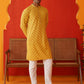 Embroidered Staight Kurta Set For Men ( JOKP P 5135Mustard )