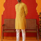 Embroidered Staight Kurta Set For Men ( JOKP P 5135Mustard )