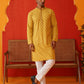 Embroidered Staight Kurta Set For Men ( JOKP P 5135Mustard )