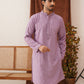 Embroidered Staight Kurta Set For Men ( JOKP P 5135Purple )