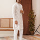 Embroidered Staight Kurta Set For Men ( JOKP P 5135White )