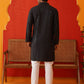 Men's Embroidered & Sequence Kurta Set ( JOKP P 5136Black )