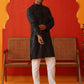 Men's Embroidered & Sequence Kurta Set ( JOKP P 5136Black )