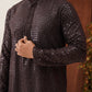 Men's Embroidered & Sequence Kurta Set ( JOKP P 5136Coffee )