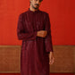 Men's Embroidered & Sequence Kurta Set ( JOKP P 5136Maroon )