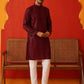 Men's Embroidered & Sequence Kurta Set ( JOKP P 5136Maroon )