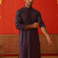 Men's Embroidered & Sequence Kurta Set ( JOKP P 5136Purple )