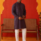 Men's Embroidered & Sequence Kurta Set ( JOKP P 5136Purple )