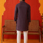 Men's Embroidered & Sequence Kurta Set ( JOKP P 5136Purple )