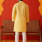 Embroidered Straight Kurta Pyjama Set ( JOKP P 5137Yellow )