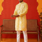 Embroidered Straight Kurta Pyjama Set ( JOKP P 5137Yellow )