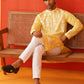 Embroidered Straight Kurta Pyjama Set ( JOKP P 5137Yellow )