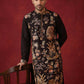 Floral Embroidered and Sequins Kurta Set ( JOKP B-P 5138Black )