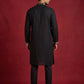 Floral Embroidered and Sequins Kurta Set ( JOKP B-P 5138Black )