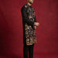 Floral Embroidered and Sequins Kurta Set ( JOKP B-P 5138Black )