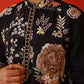 Floral Embroidered and Sequins Kurta Set ( JOKP P 5138Black )