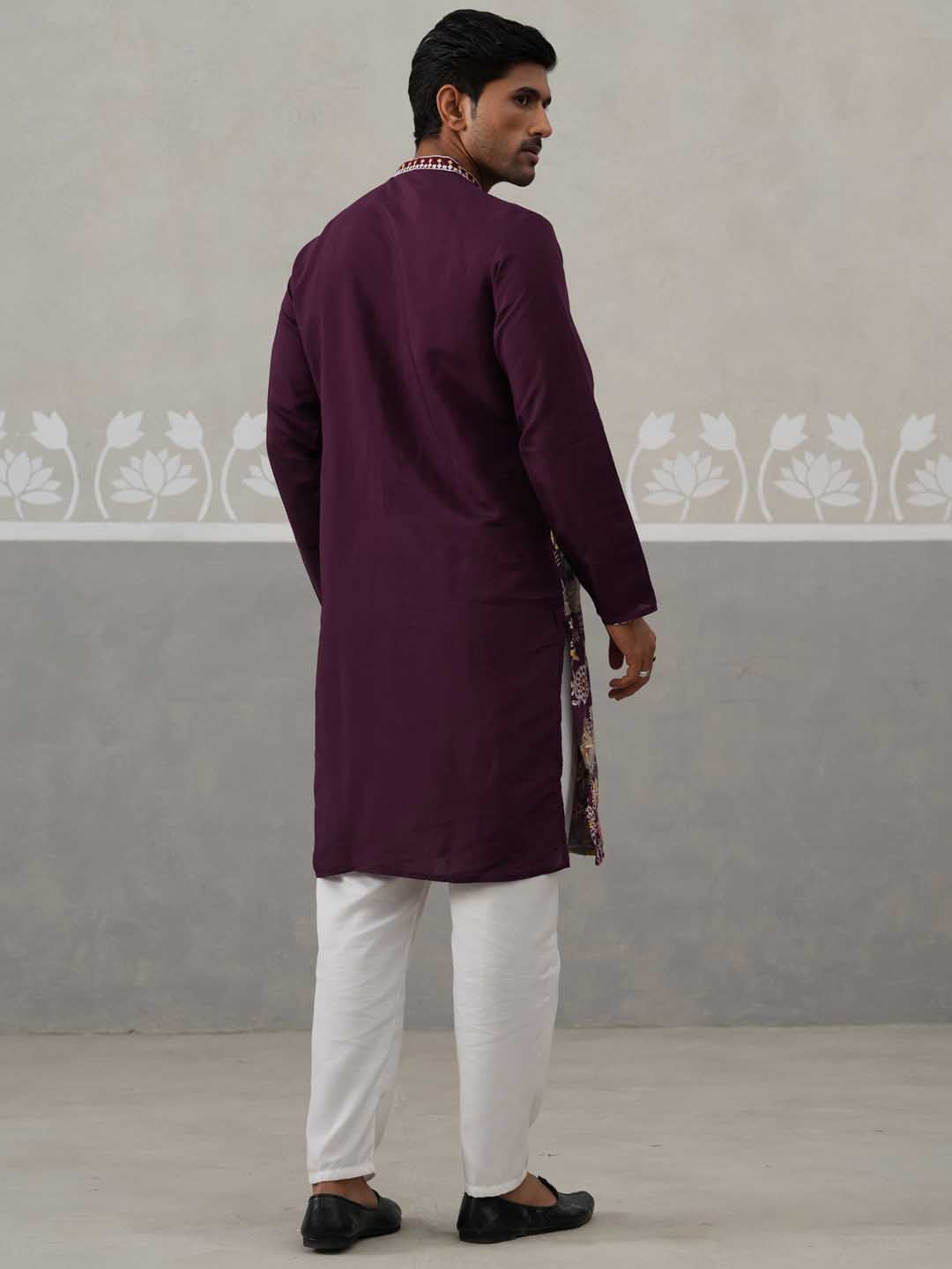 Floral Embroidered and Sequins Kurta Set (JOKP P 5138 Purple ) [FF] [L-7-8]