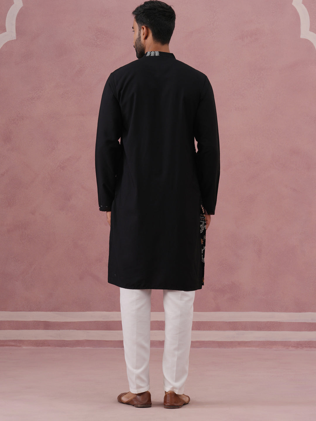 Floral Embroidered and Sequins Kurta Set (JOKP P 5140 Black ) [FF] [D-5-6 & C5-6]