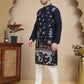 Floral Embroidered and Sequins Kurta Set ( JOKP P 5140 Navy )
