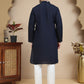 Floral Embroidered and Sequins Kurta Set ( JOKP P 5140 Navy )