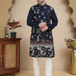 Floral Embroidered and Sequins Kurta Set ( JOKP P 5140 Navy )