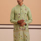 Floral Embroidered and Sequins Kurta Set ( JOKP P 5140 P 5140Pista ) [FF] [D-5-6 & C5-6]