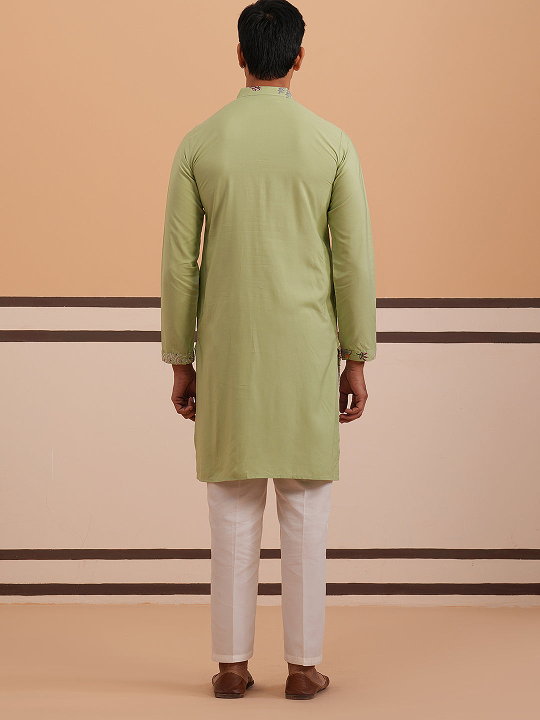 Floral Embroidered and Sequins Kurta Set ( JOKP P 5140 P 5140Pista ) [FF] [D-5-6 & C5-6]