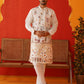 Floral Embroidered and Sequins Kurta Set ( JOKP P 5140White )