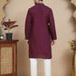 Floral Embroidered and Sequins Kurta Set ( JOKP P 5140 Wine )