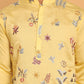 Floral Embroidered and Sequins Kurta Set ( JOKP P 5140 Yellow )
