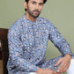 Embroidered and Printed Cotton Blend Kurta Pyjama ( JOKP 5141Blue )