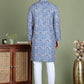 Embroidered and Printed Cotton Blend Kurta Pyjama ( JOKP 5141Blue )