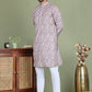 Embroidered and Printed Cotton Blend Kurta Pyjama ( JOKP 5141Brown )