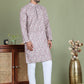 Embroidered and Printed Cotton Blend Kurta Pyjama ( JOKP 5141Brown )