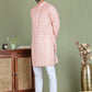 Embroidered and Printed Cotton Blend Kurta Pyjama ( JOKP 5141Peach )